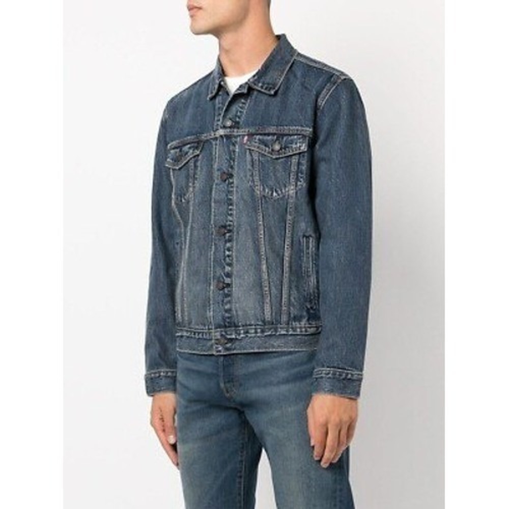 Levis Trucker Jacket S Blue Denim Button Up Americana Layering Western Timeless